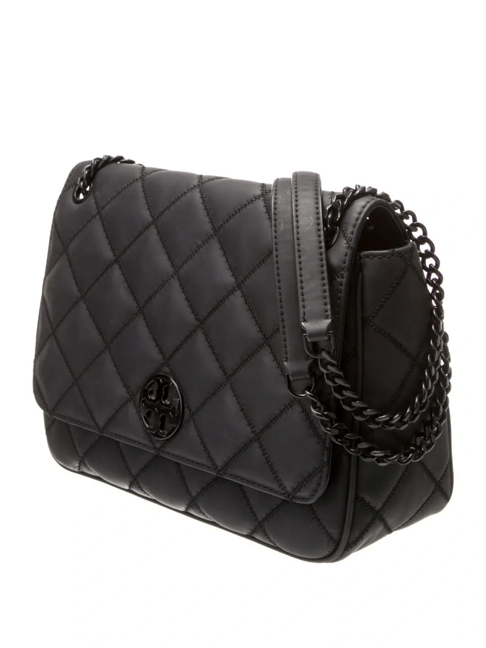 Tory Burch Black Quilted Chain-Handle Shoulder Bag